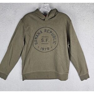 Banana Republic Hoodie Mens Medium Olive Green Modern Circle So Shady Pullover